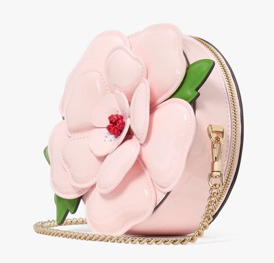 Kate Spade In the Garden 3D Pink Flower Novelty Mini Crossbody Bag