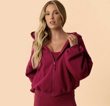 Women's Marshmallow Full Zip Hooded Sweatshirt - Blogilates 3X