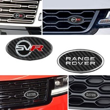 Car Grille Carbon Fibre Emblem SVR Logo Badge Sticker For Land Rover Discovery 