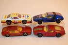 4 Vintage 1970's Matchbox Lesney Cars SPYDER / MASERATI / LAMBORGHINI / CHEVY