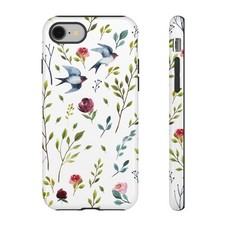 Floral Flower Lover Phone Case Tough Cases Nature Lover Gift Bird Design Elegant