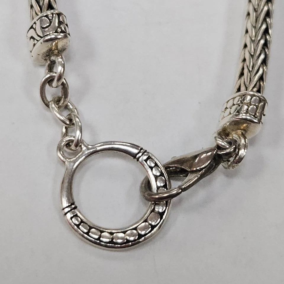 ATI ID SS Filigree Design Blue Topaz Foxtail Chain Bracelet 7  1/4" [115PIB] - Image 4 of 4