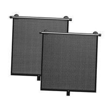 2 Pack Retractable Car Shades for Side Windows - Window Sun Shade L  19.6"x19.6"