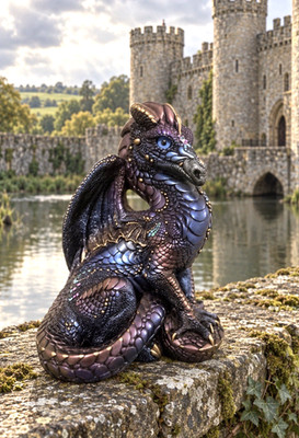 Windstone Editions 9'' 1986 Pena  Blue Male Dragon Retired