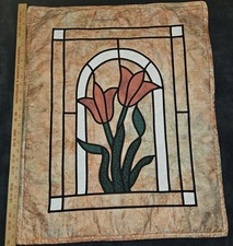 Handmade Quilted Wall Hanging Stained Glass Tulip Floral Design