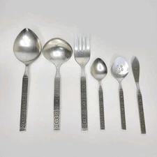 Oneida Isabella 6 Piece Stainless Floral Filigree Hostess Serving Set Flatware