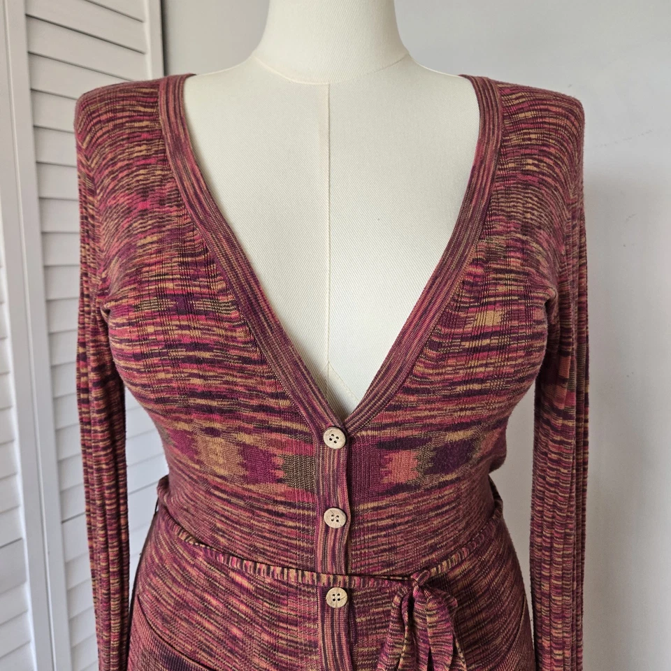 Suéter cárdigan acanalado con cinturón Anthropologie Nick & Mo para mujer M Western Cottage Foto 4 de 4