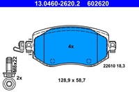 Bremsscheiben-BremsbeläGe-Kit ATE 13.0460-2620.2 Renault 41 06 034 07R