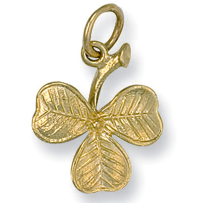 HALLMARKED 9ct Yellow Gold Lucky 3 Leaf Clover 18mm 1.5g Pendant Solid Gold 375