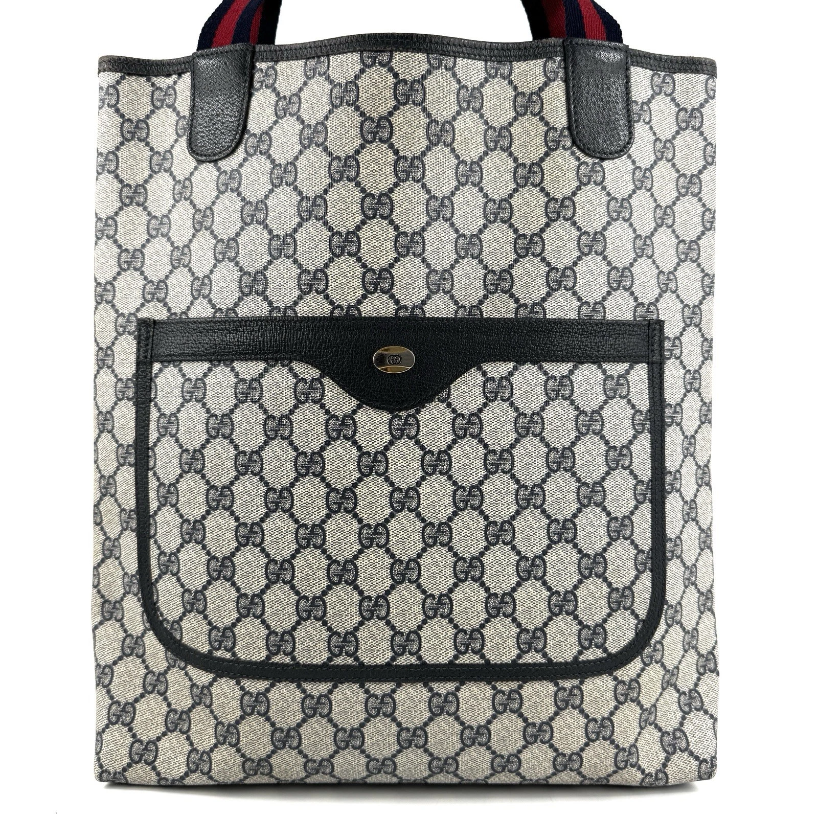 Borsa Gucci vintage linea sherry PVC pelle blu navy autentica dal GIAPPONE