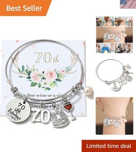 Authentic Elegant Silver & Gold Plated Healing Crystal Bracelet - Ideal 70th Birthday