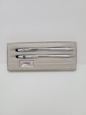 READ Vintage Cross 3501 Classic Century Chrome Pen Pencil Set Box USA