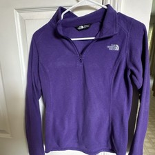 The North Face Women's Purple 1/4 Zip Fleece Mock Neck Pullover Sweatshirt S/P