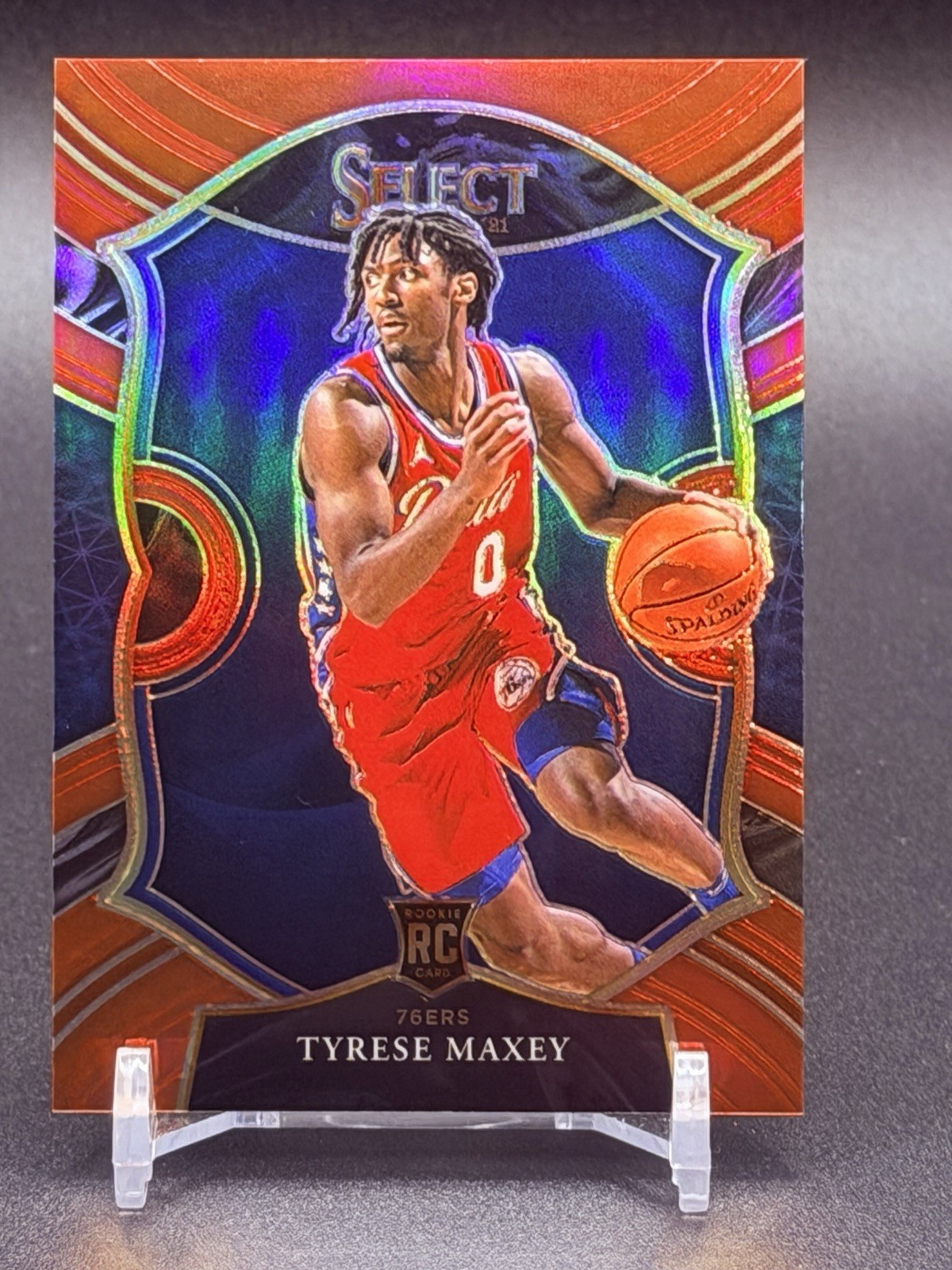 2020-21 Panini Select - Tyrese Maxey #81 Concourse Red Prizm /199 (RC) Rookie