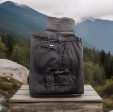 Cintas Comfort Flex Charcoal Gray Cargo Work Pants 33x32 #270-33 Relaxed Fit