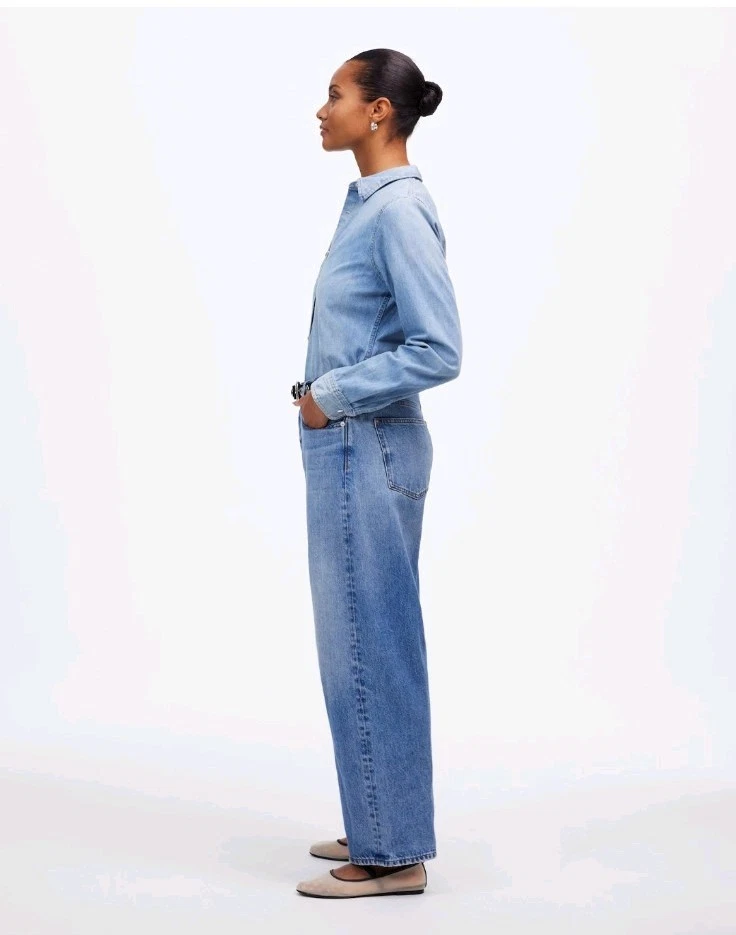 NWOT Madewell Women's The Petite Curvy Darted Barrel-Leg Jean Sz 28P Fall - Image 3 of 4