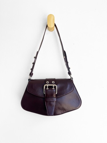 REFORMATION Rafaella Burgundy Bordeaux Maroon Leather Grommet Shoulder Bag Purse - Picture 8 of 10