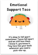 Pocket Hug Taco Token Cute Food Emotional Support Gifts with Inspirational Posit