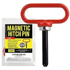 Red Magnetic Lawn Mower Trailer Hitch Pins, Ultra Strong Neodymium Gate Pin Red