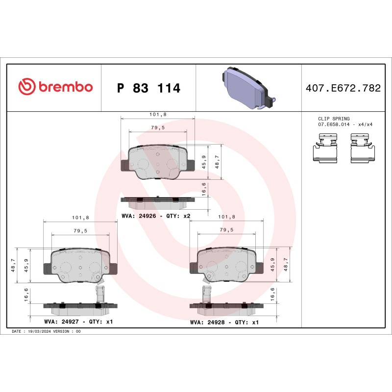 BRAKE PAD SET DISC BRAKE P 83 114 FOR TOYOTA 2ZR-FAE 1.8L 2AD-FHV 2.2L1WW 1.6L - Image 10