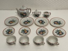 Vintage Japan Child  s Tea Set 15pc Hand Painted Floral 1940s-50s Service For 4