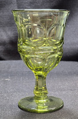 MR-451A ガラス瓶セット 8個 透明緑白コレクション　レトロ　アンティーク Fostoria Argus Avocado Green Water Goblets/Glasses Set of 3 Henry