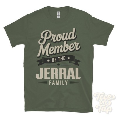 STOLZES MITGLIED DER JERRAL FAMILIE T-SHIRT Nachname Nachname Erbe Abstammung
