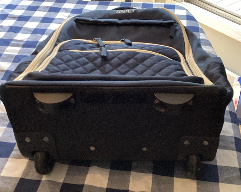 Zomfelt Rolling Backpack - Blue - Multi-Compartment holds 17in Laptop - Image 4 of 4