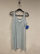 Columbia PFG Dress Womens Large Light Blue Floral Omni-Shade Sun UPF Protection