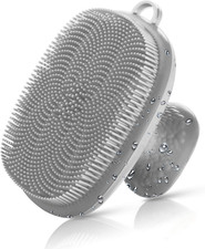 Back Scrubber for Shower  Face Scrubber, 2Pcs Silicone Exfoliating Brush Set wi