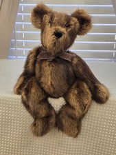 Genuine MUSKRAT Teddy Bear, Jointed, 16  , 100-year-old Fur OOAK Made in USA.