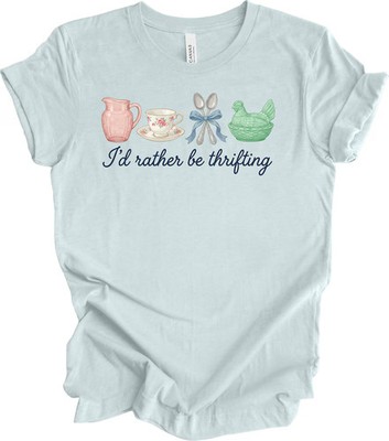 id rather be thrifting'' comfort t-shirt vintage shopping gift