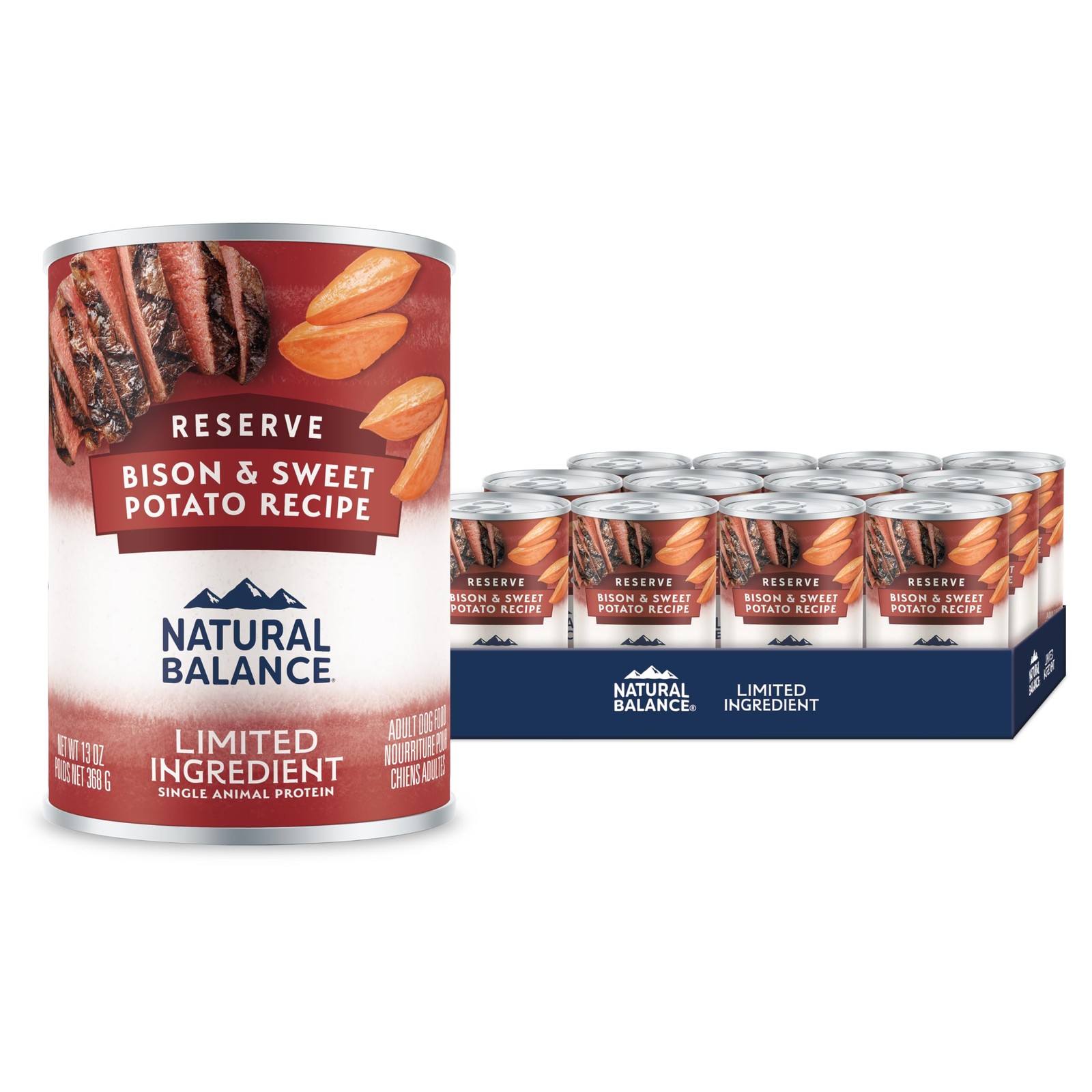 Natural Balance Limited Ingredient Adult GrainFree Wet Canned Dog Food, Reser...