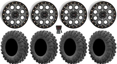System 3 SB-7 Bdlk 18'' Wheels Ti 4+3 32'' MotoRavage Tires Can-Am Commander Mav