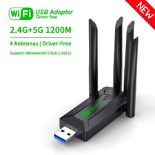1200Mbps Wifi USB Adapter Dual Band 2.4G 5Ghz Wi-Fi Dongle 4 Antenna 802.11AC US