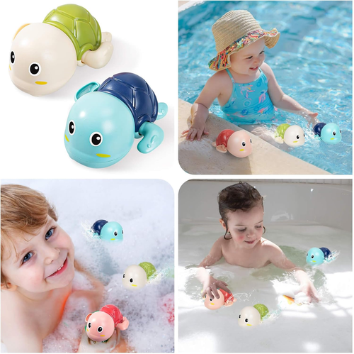 Swimming Turtle Bath Toys for Toddlers 1-3, 3 Pack Infant Bathtub Toys - Picture 5 of 6