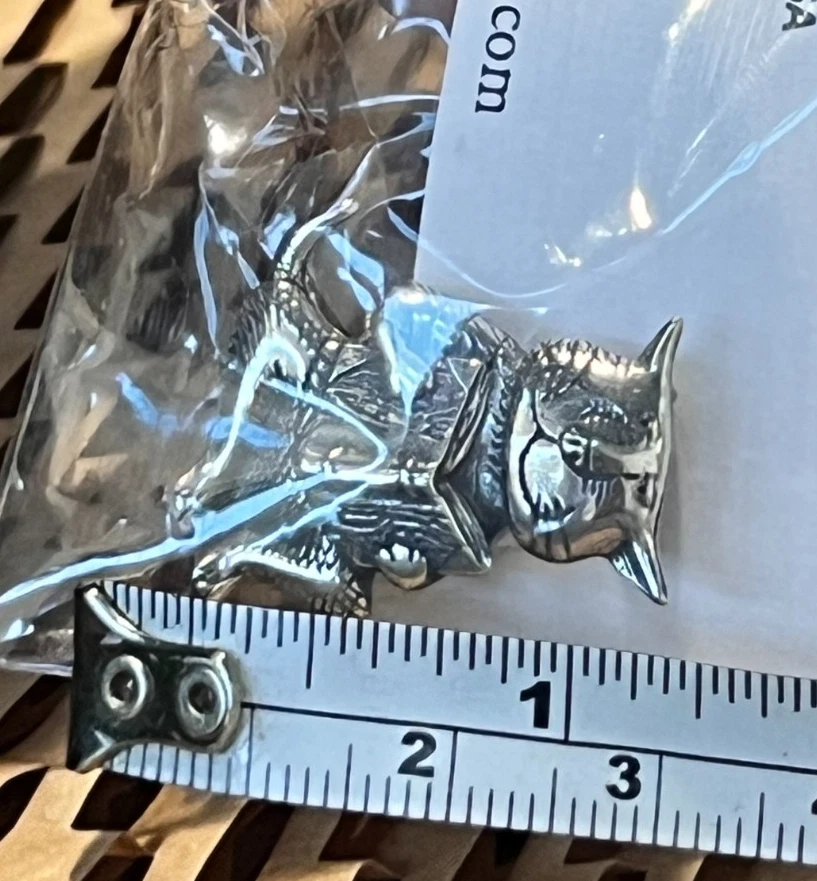 Laurel Elliott Cat Reading a Book Edward Gorey sterling silver pin NEW IN BAG! - Image 3 of 4