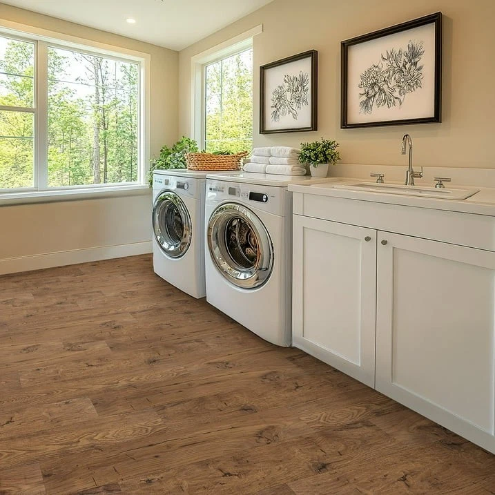 Suelo laminado impermeable QuickStep by Mohawk Longview castaño, 17,18 m² ft Foto 4 de 4