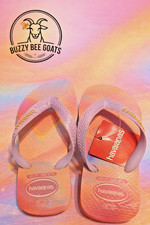 HAVAIANAS GIRLS TOP FLIP FLOPS PASTEL GRADIENT SANDALS SIZE 2Y NEW