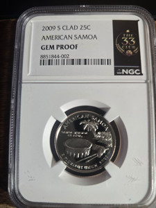 2009 S CLAD 25C PF 70 Proof Ultra Cameo American Samoa Quarter Coin NGC Graded