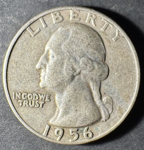 1956-D Silver Washington Quarter (Circulated) - (#2044) Very Fine Condition