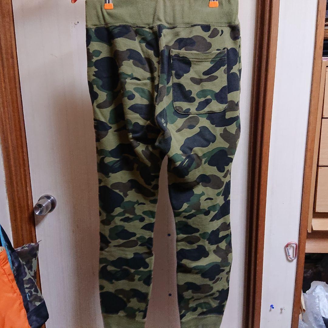 A BATHING APE Cotton Camouflage Jogger Pants Green S BA0226216 thumbnail 3