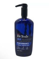Dr Teal's Performance 3 in 1 Body Hair Wash Foaming Bath with Epsom Salt 34 Oz