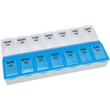 7 Day AM PM Pill Organizer Vitamin Case Medicine Box Large Compartments 2 Times