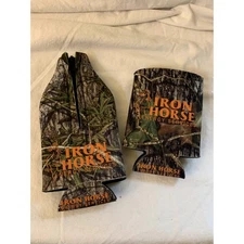 Iron Horse Energy Services 2 pack 1 Bottle and Can Koozie Sleeve Cooler Camo
