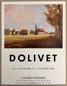 DOLIVET - Affiche originale d'exposition, la Galerie Everarts, Paris - vue 1 sur 5