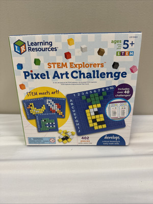 Learning Resources STEM Explorers Pixel Art Challenge, 402 Pieces, Ages 5+, STEM