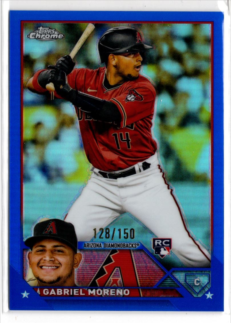 2023 Topps Chrome Blue Refractor Gabriel Moreno Rookie /150 #189