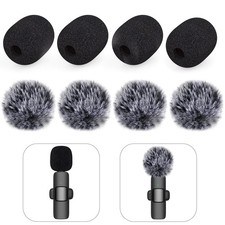 Mini Wireless Furry Windscreen  Foam  Cover, 4-Pack of Each