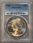 1922 Peace Dollar $1 PCGS MS64